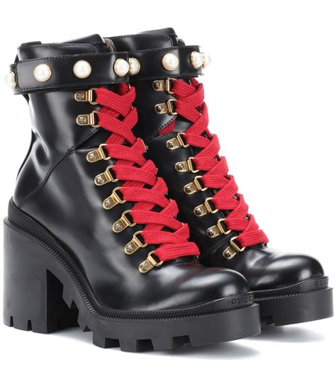 gucci embroidered leather ankle boot with belt dupe|gucci embellished leather ankle boots.